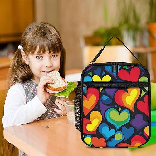 Miniatura 7 de Heart LGBT Rainbow Insulated Lunch Bag for Women Men Reusable Lunch Box Tote Bag for Work Travel