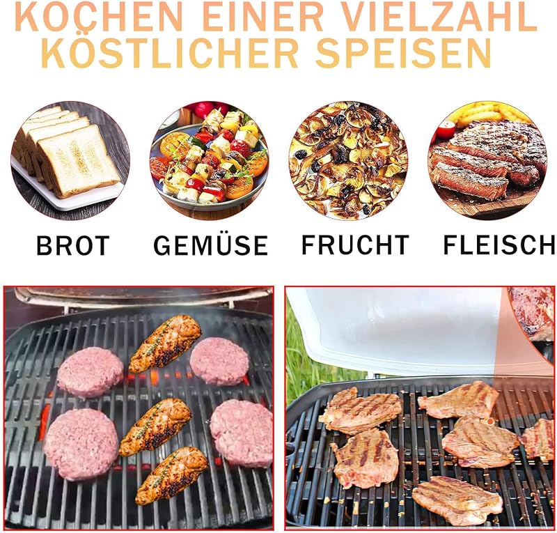 MGiessca Weber Q300 Q320 Q3000 grillrács szett, 45x32 cm öntöttvas grillrács csere alkatrész