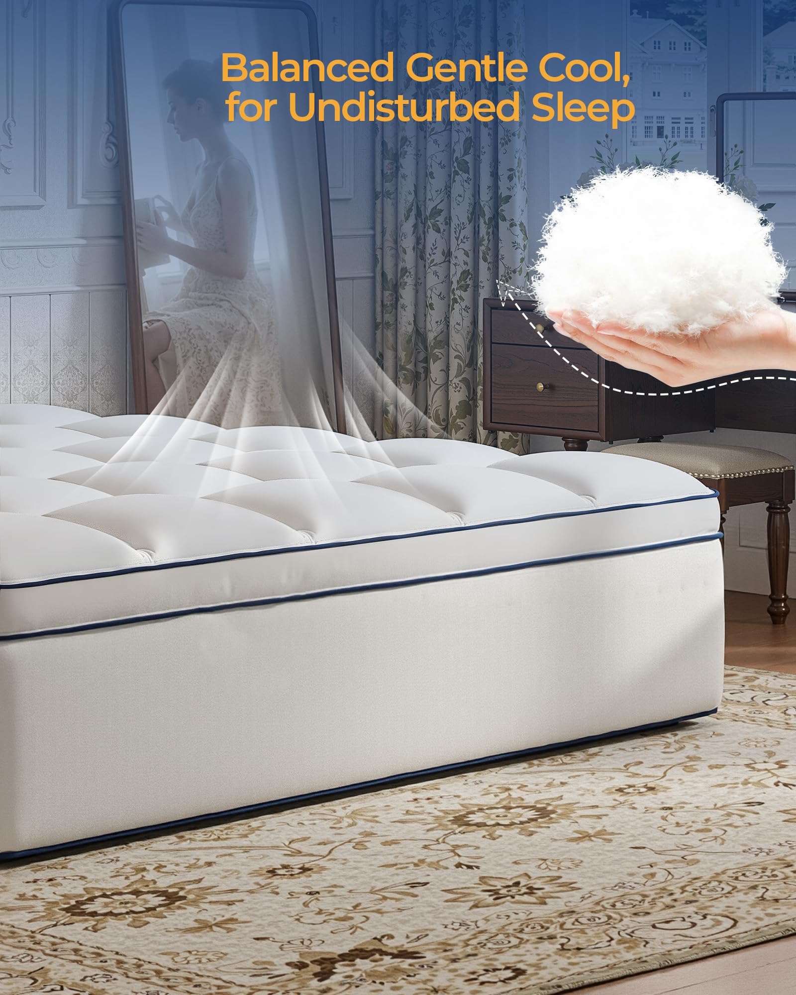 Best Full Mattress Topper Picks for 2026 3 Kayfia Full Mattress Topper, Thick Mattress Pad for Back Pain Relief, White — product photo