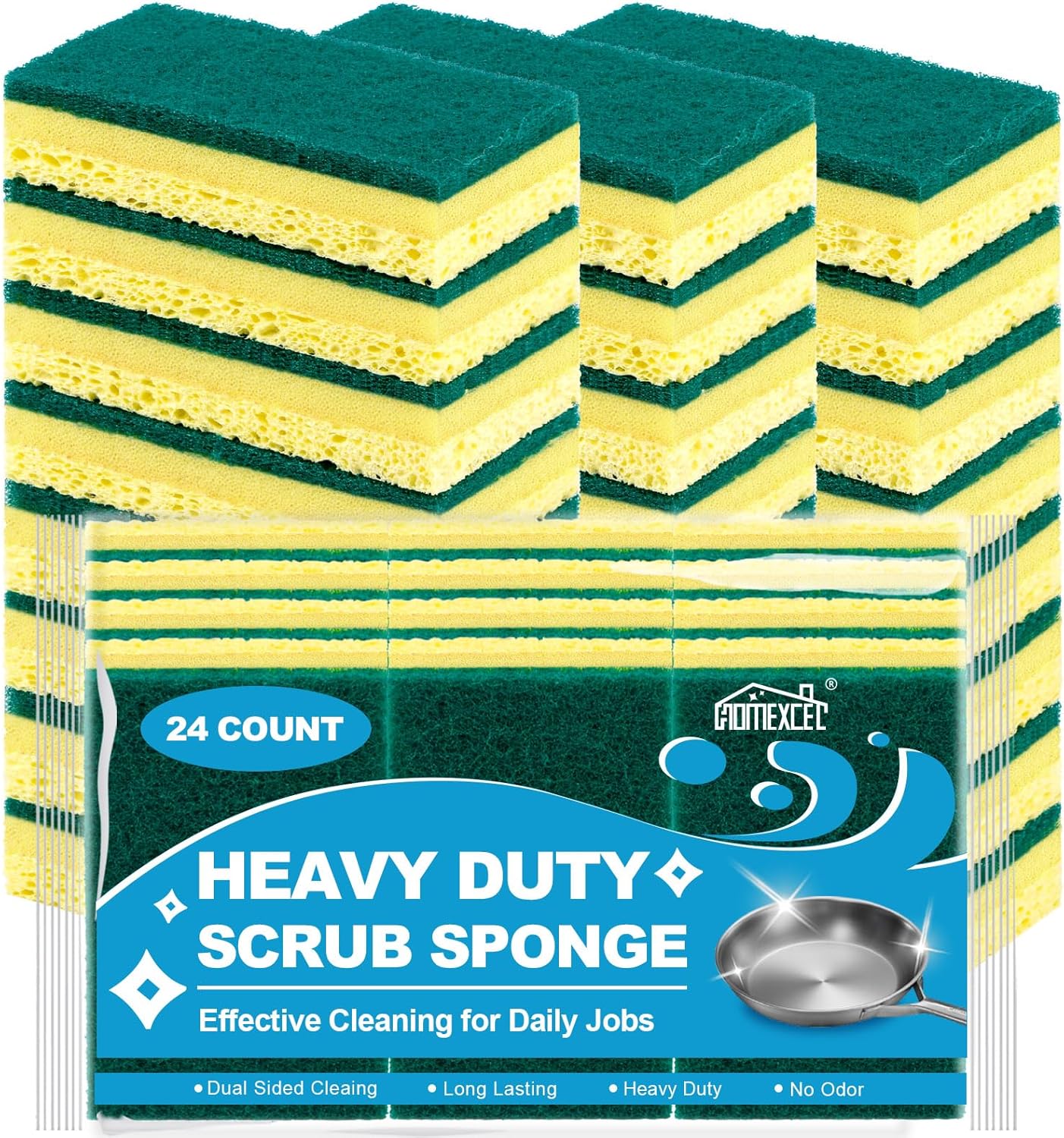 24 pcs scrub sponges