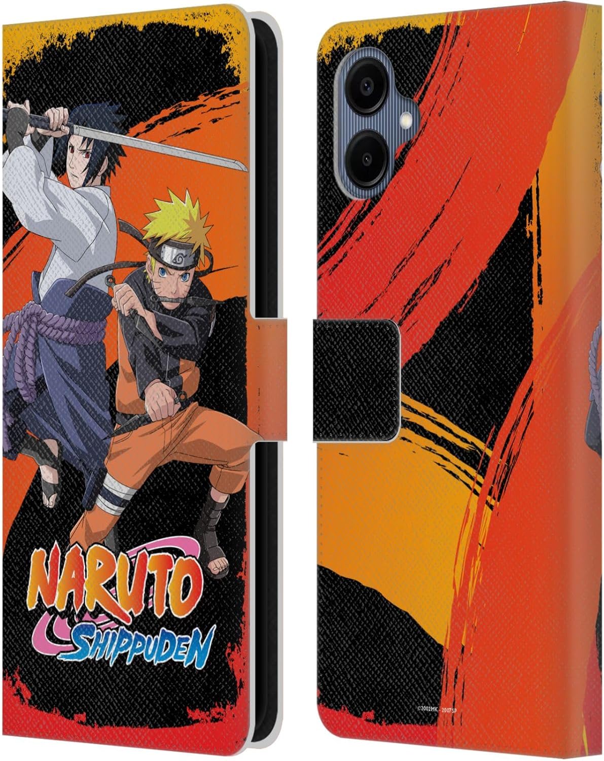 Head Case Designs Officially Licensed Naruto Shippuden Naruto and Sasuke Key Art Leather Wallet Case Compatible with Samsung Galaxy A06 4G / 5G
