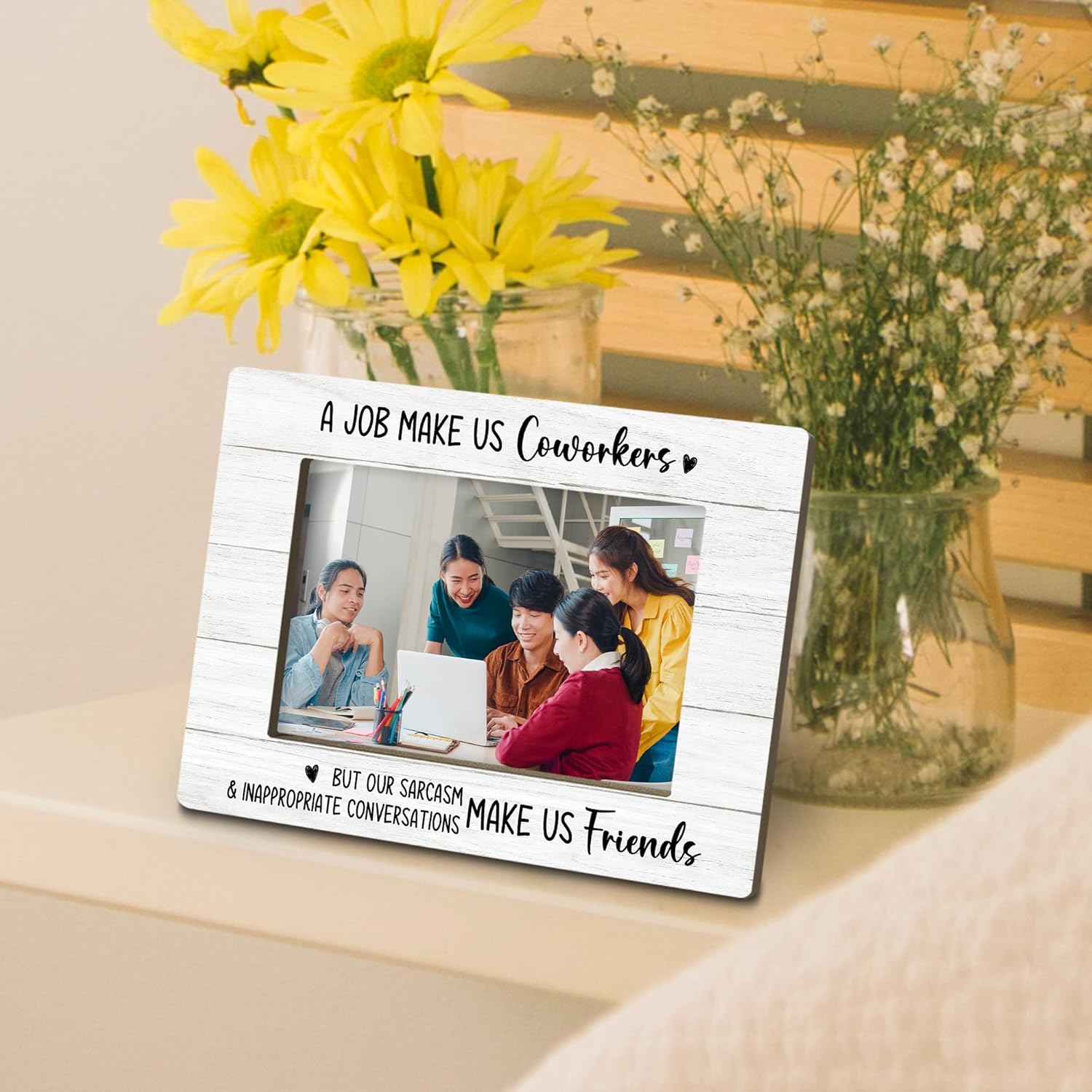 Work Bestie Gifts Picture Frame, Gifts for Work Friends Bestie Coworkers Women, Funny Coworkers Friendship Photo Frame 4x6 Horizontal Photo for Tabletop Display - Image 4