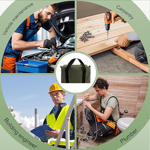 Miniatura 7 de Bolsa de herramientas pequeña, bolsa organizadora de herramientas de boca ancha con parte superior cerrada, bolsas de herramientas de gran capacidad