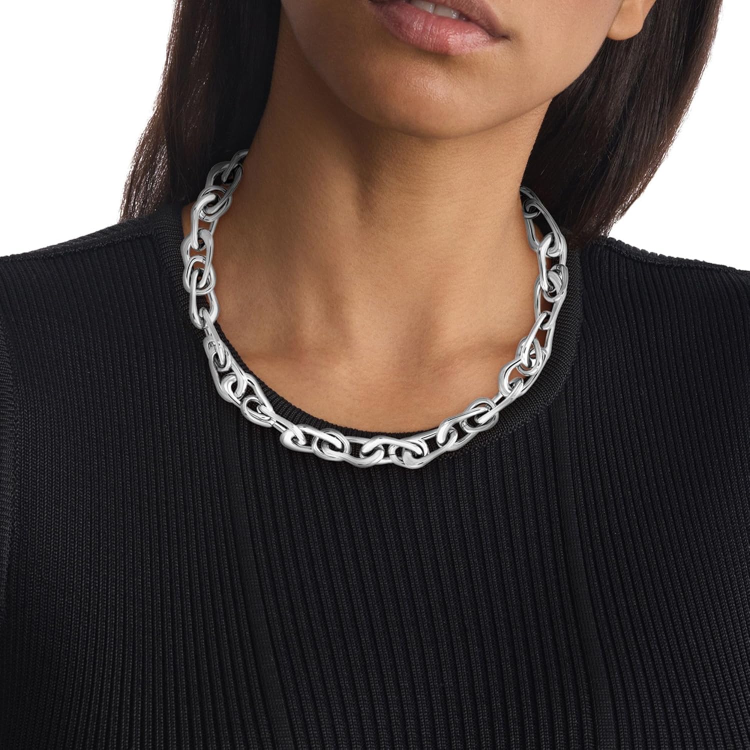 Calvin Klein Women's Jewelry - CK Statement Links Necklace - Stainless Steel - Contemporary Fashion for Everyday Wear - Gift for Her