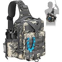 Piscifun Fishing Backpack with Rod Holder, Lightweight Sling Bag Storge Gear and Equipment