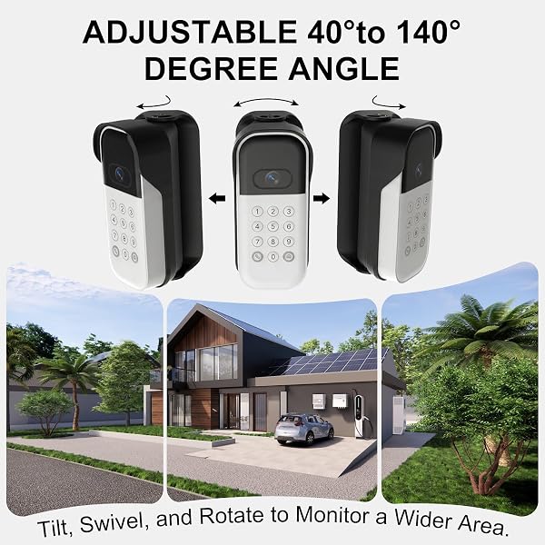 Swivel Mount for myQ Smart Garage Video Keypad, Weatherproof Angle Mounting Bracket for myQ, Left/Right Swivel for Wide Viewing Range (Video Keypad is NOT Included) (Black) - 3