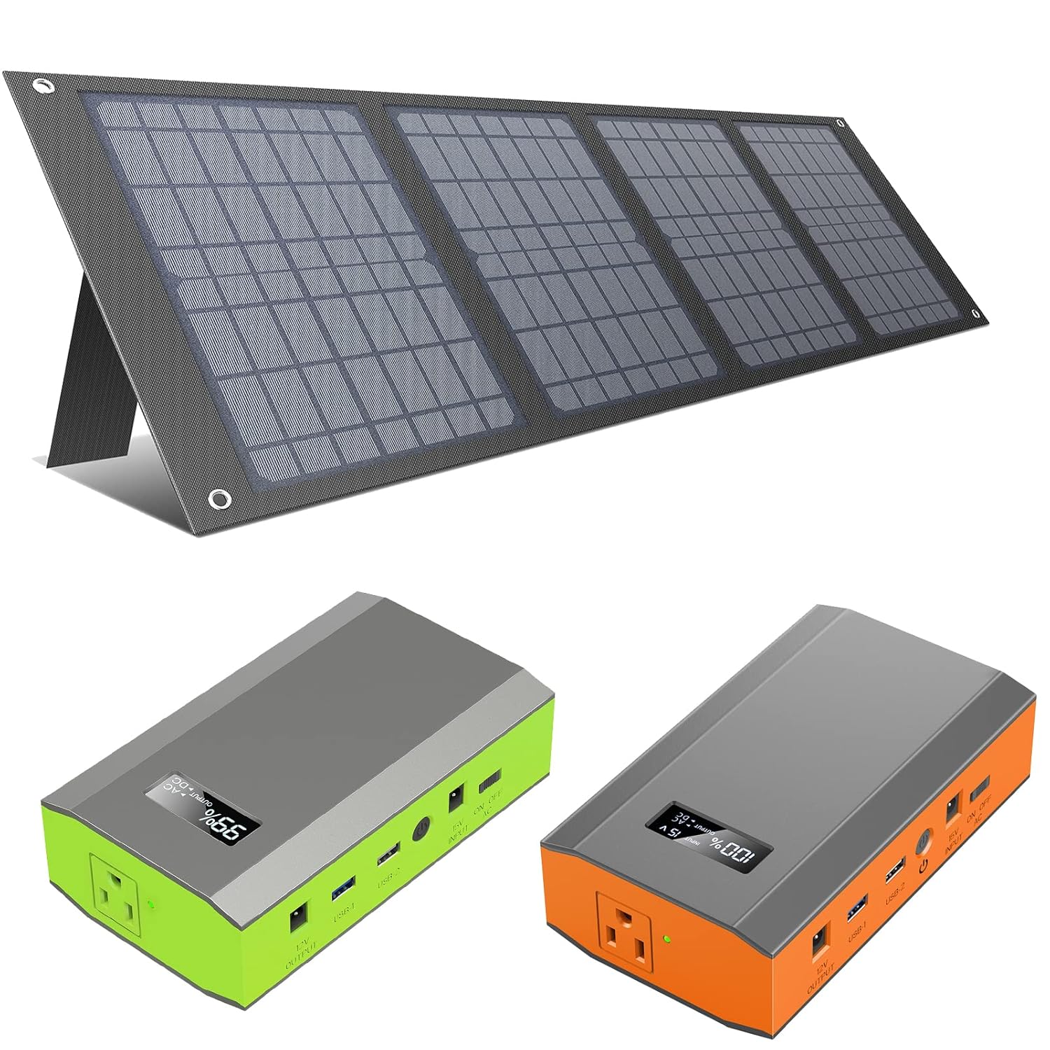 ZeroKor Outdoor Portable Power Bank with Foldable Solar Panel 40W DC15V 24 000mAh Portable Battery Laptop Charger with
