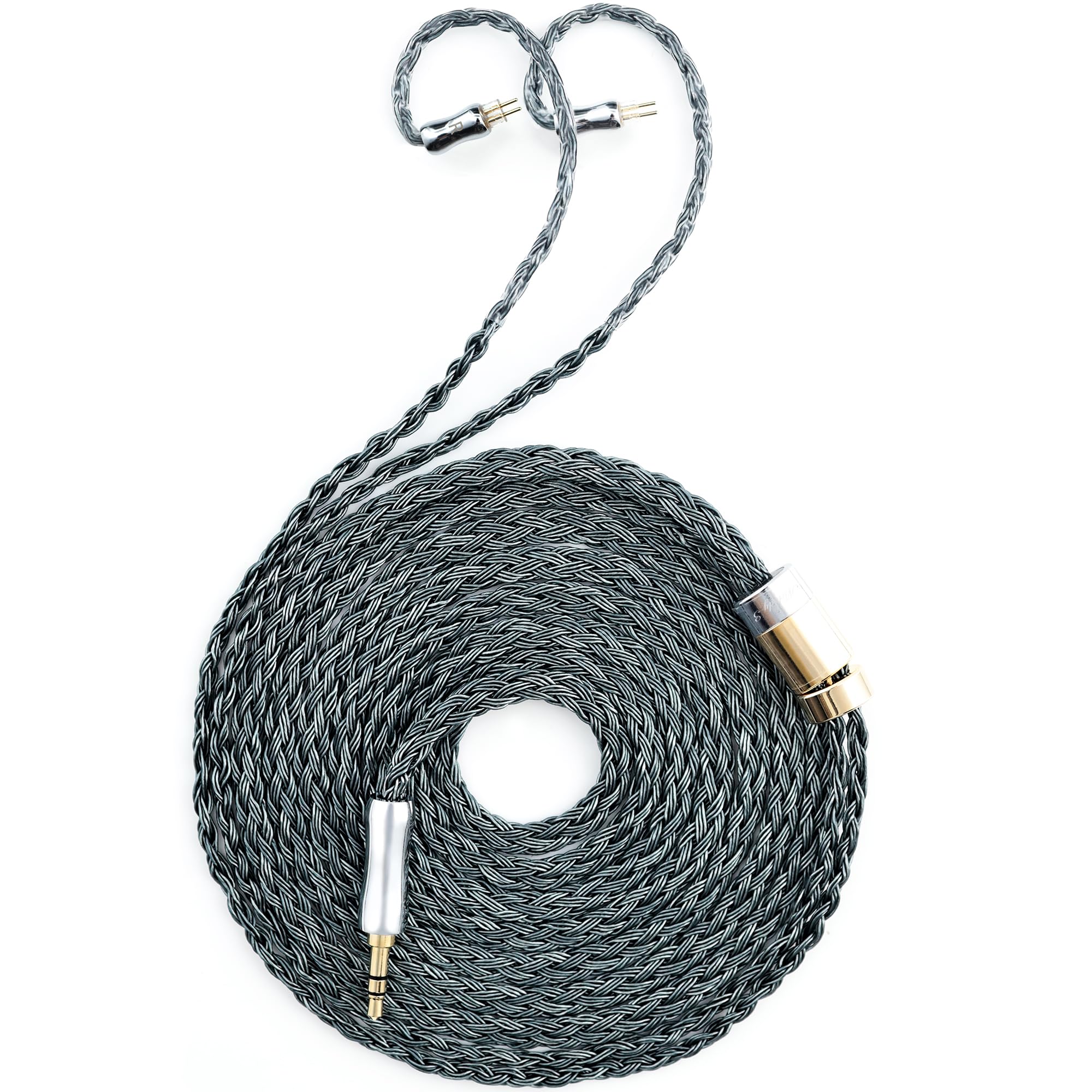 Tipsy Melody 3 IEM Upgrade Cable, 6.5ft (2m) Long, Enhanced Mids & Bass, 24-Core Silver-Plated, Deep Green (0.78mm-2 Pin)