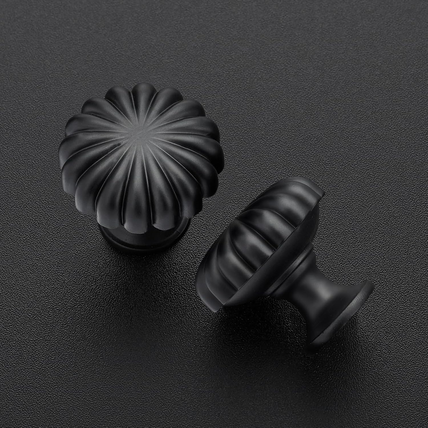 25 Pack Black Cabinet Knobs, Zinc Alloy Matte Black Drawer Knobs Hardware for Kitchen Cabinets, Dresser and Wardrobe Doors Vintage Dresser Drawer Pulls