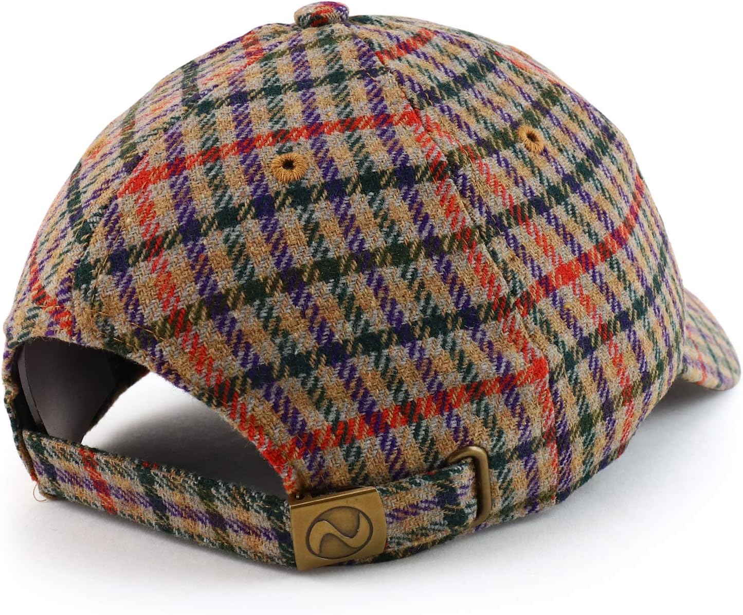 Trendy Apparel Shop Plaid Checker Wool Blend Unstructured Baseball Cap