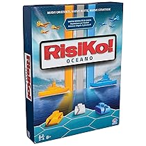 Editrice Giochi, Risiko! Oceano, 2 Giochi in Scatola in 1, Giochi di Società e Strategia per Famiglia e Amici, Giochi da Tavolo per Adulti e Bambini, Espansione di Risiko e Gioco Singolo, 8+ Anni