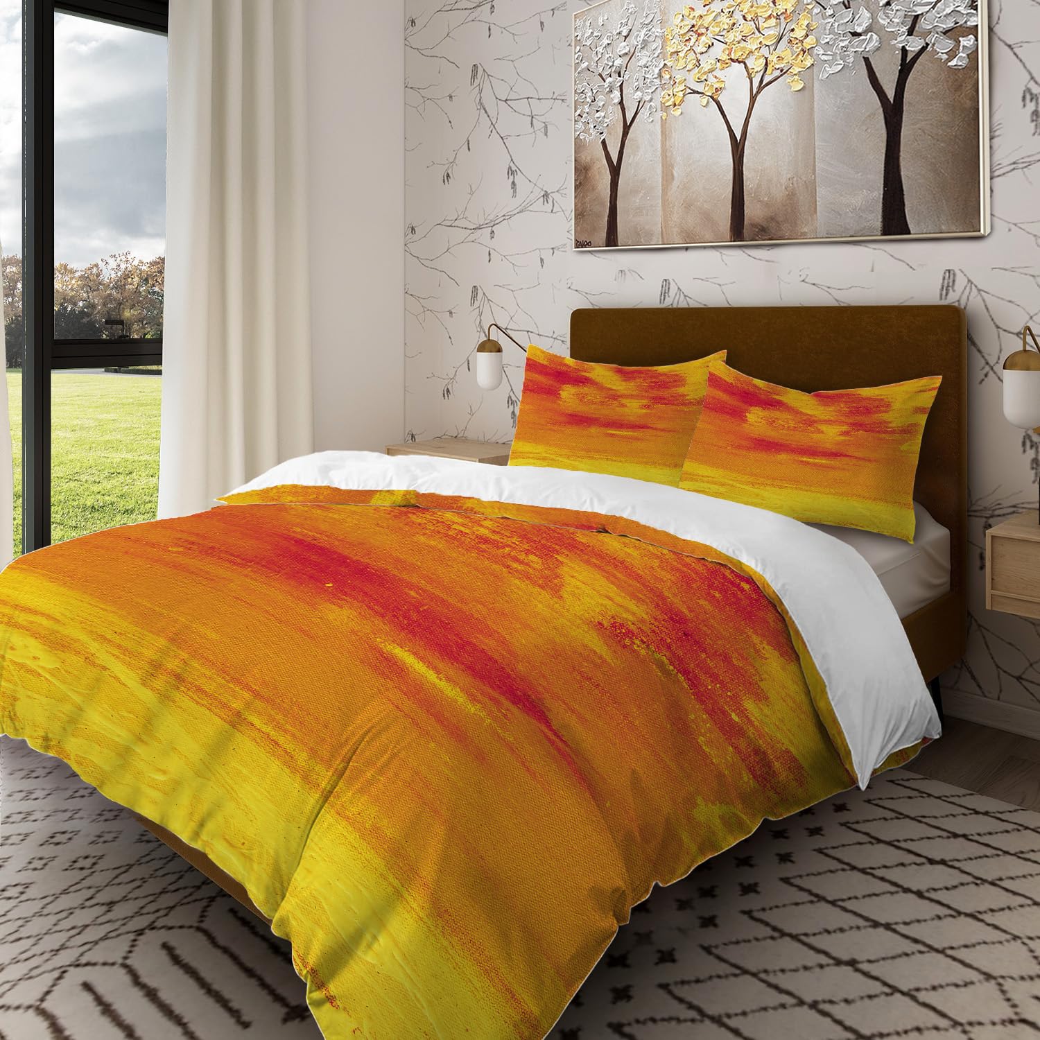 Orange Pattern Bedding Catherine Lansfield Autumn Pumpkins Reversible