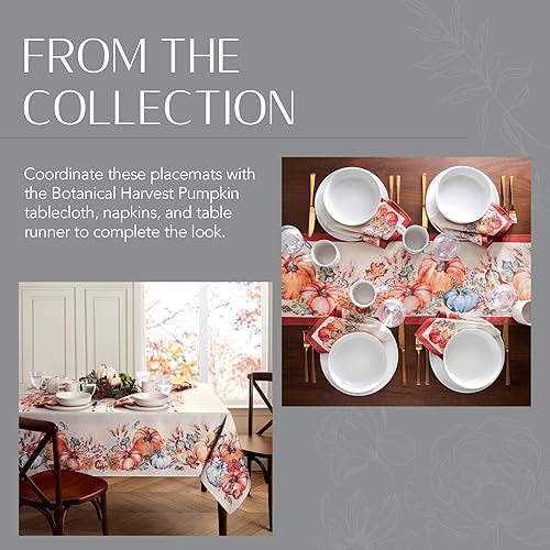 Miniatura 34 de Elrene Home Fashions - Mantel resistente a las arrugas, diseño de calabaza de cosecha botánica, 70 pulgadas, redondo