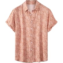 BOJIN Mens Hawaiian Shirt Short Sleeve Button Down Floral Tropical Summer Beach Casual Shirts