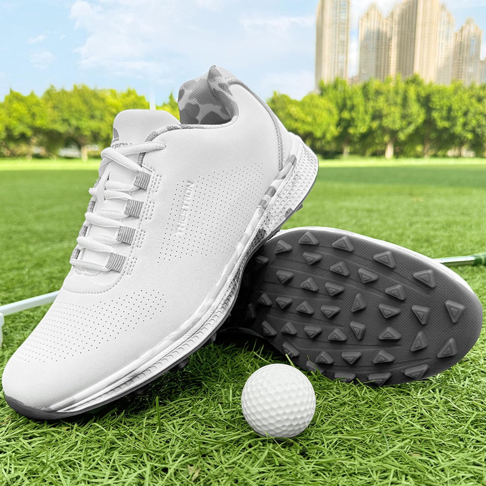 Damen Golfschuhe Leichte Bequeme Golf Sportschuhe mit Schnürung wasserdichte atmungsaktive rutschfeste