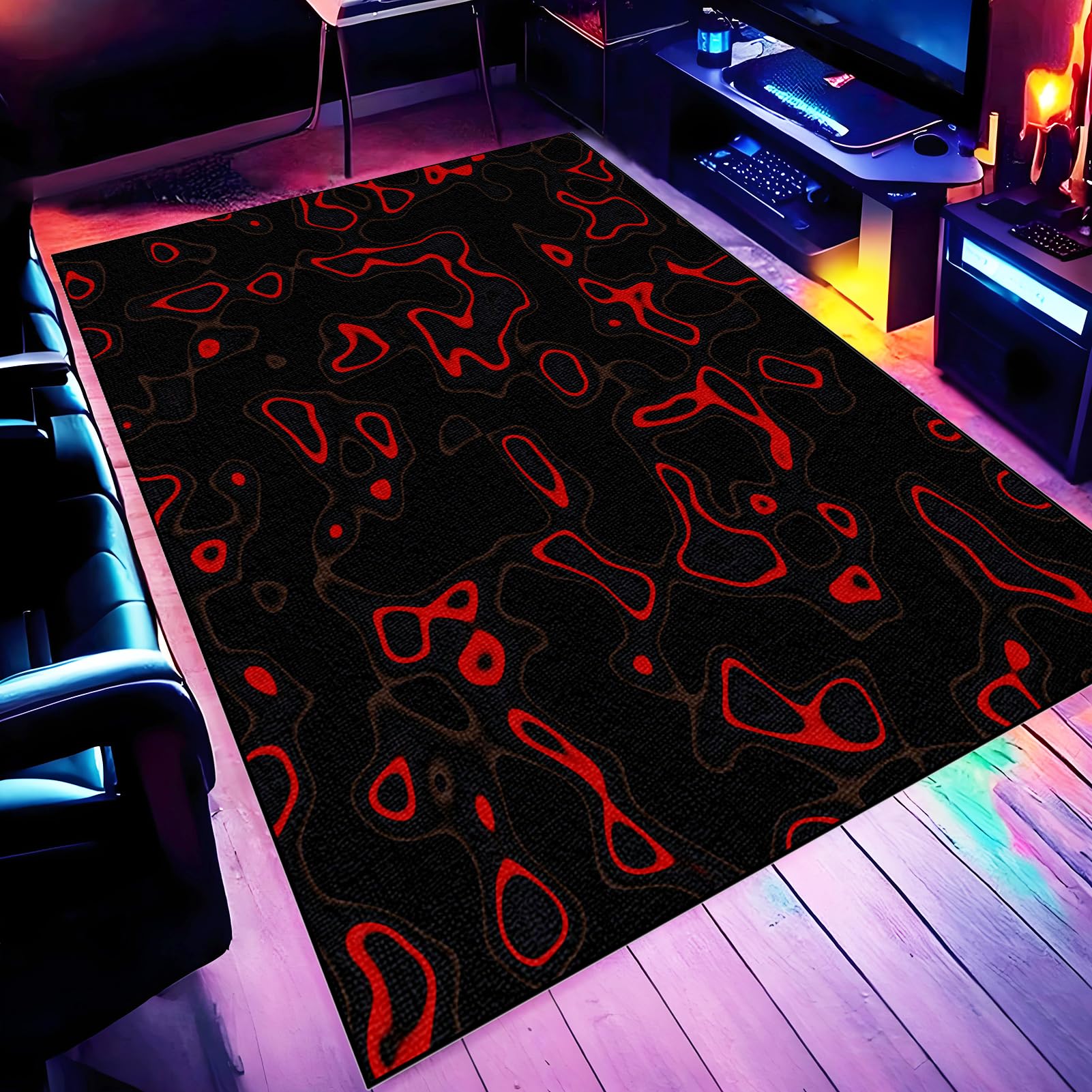 130 x 150 cm Tapis de Chaise Gaming, Tapis Protège-Sol pour Chaise, Tapis Chaise de Bureau, Tapis de Sol Bureau Tissu, Tapis de Protection pour Sols Durs, Tapis de Sol pour Bureau Plancher de Bois