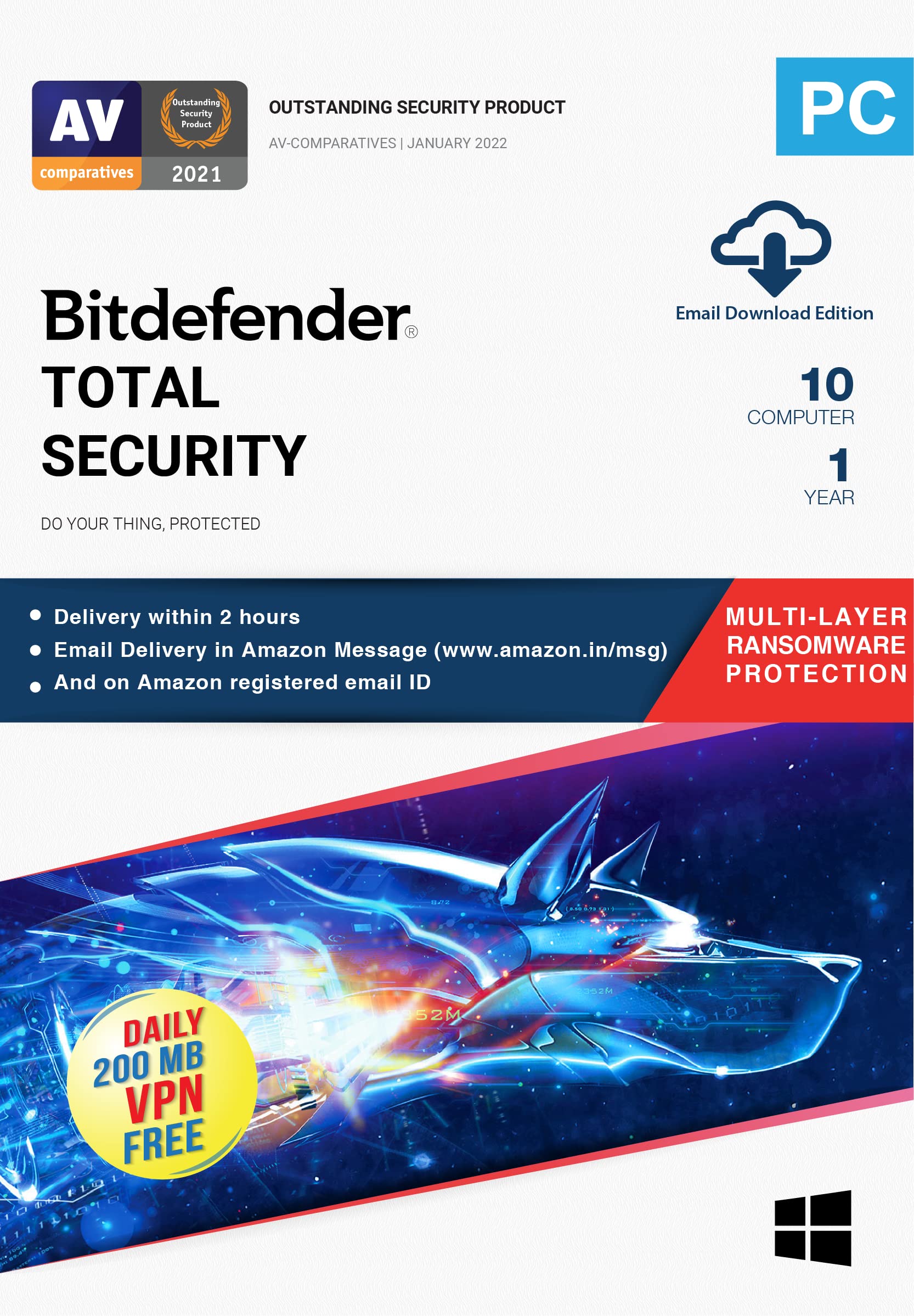 Bitdefender - 10 Computer,1 Year - Total Security | Windows | Latest Version | (Single Activation Code) Email Delivery in 2 Hours- No CD |-image-34