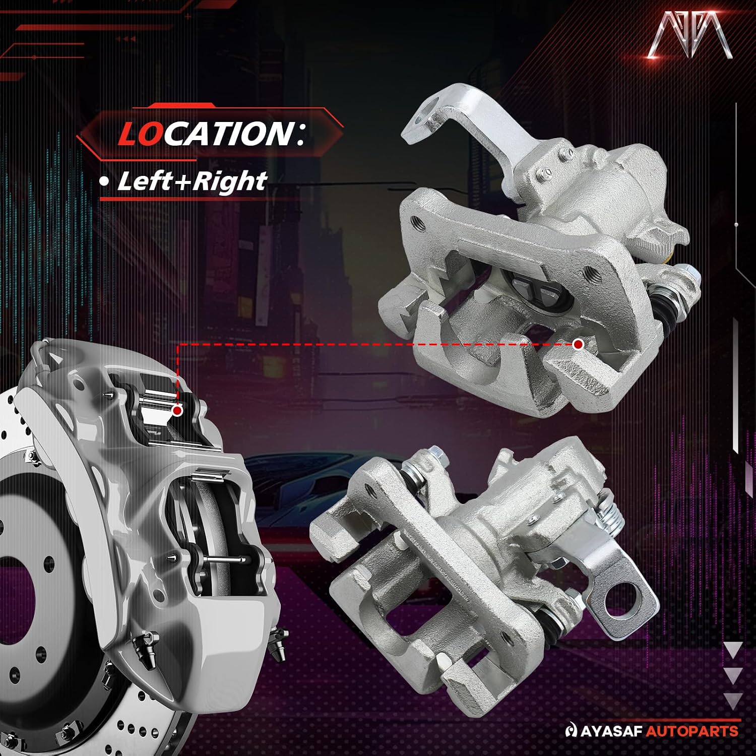 19B1556 19B1557 Rear Disc Passenger & Driver Side Brake Caliper Set Fit for Honda Civic 1992 1993 1994 1995 1999 2000, for Honda Civic del Sol 1993-1997, for Acura Integra 1994-2001