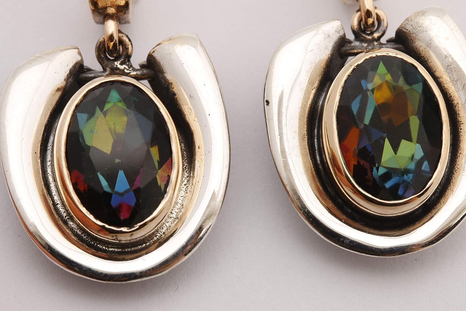 Turkish Handmade Jewelry Huge Oval Shape Alexandrite 925 Sterling Silver Dangle/Drop Earrings