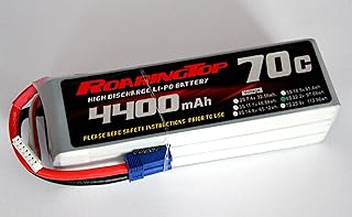 RoaringTop LiPo Battery Pack 70C 4400mAh 6S 22.2V with EC5 Plug for RC Car Boat Truck Heli Airplane