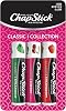 ChapStick Lip Care Set, Classic Collection 3-Pack Spearmint, Cherry, and Strawberry Lip Balm, 0.15 Oz Ea