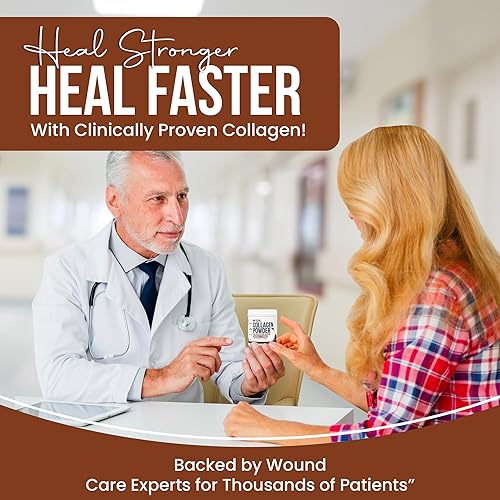 Miniatura 3 de Wound Care Plus - Péptidos de colágeno en polvo de chocolate - Colágeno hidrolizado alimentado con pasto con 0.63 oz de proteína - Apoya la salud de