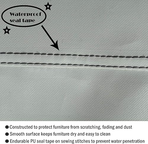 Miniatura 4 de WJ-X3 Sofá de 2 plazas para patio, impermeable, resistente a los rayos UV, no se decolora, funda resistente a rayas para muebles de exteriores, 54 x