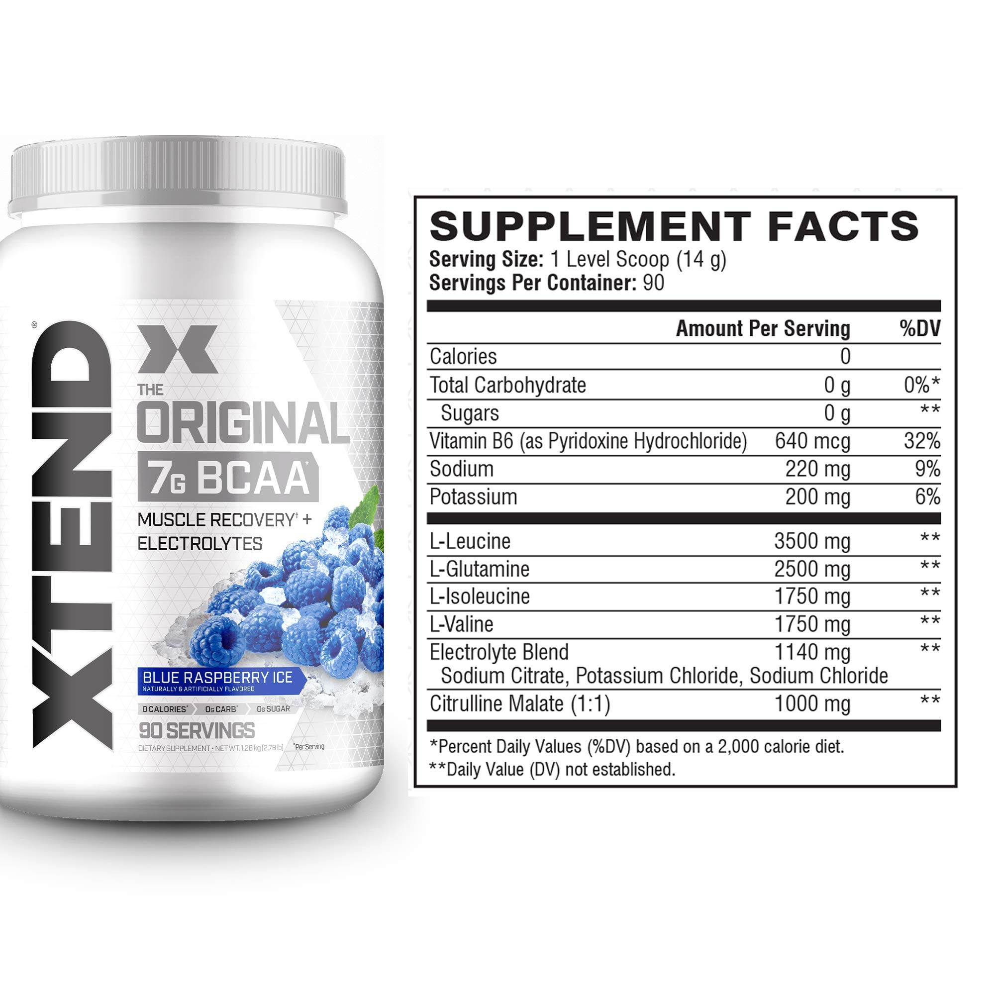XTEND Original BCAA Powder Blue Raspberry Ice Sugar Free Post Workout