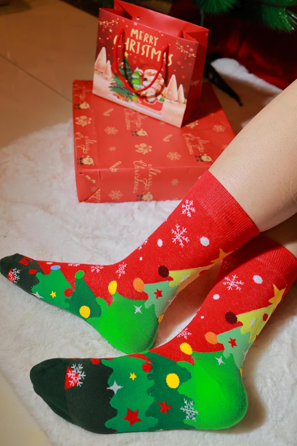 KAKAVETE Christmas Socks Women Men,Novelty Funny Crazy Holiday Socks,Fun Cute Christmas Gifts for Women Girls Boys - Image 5