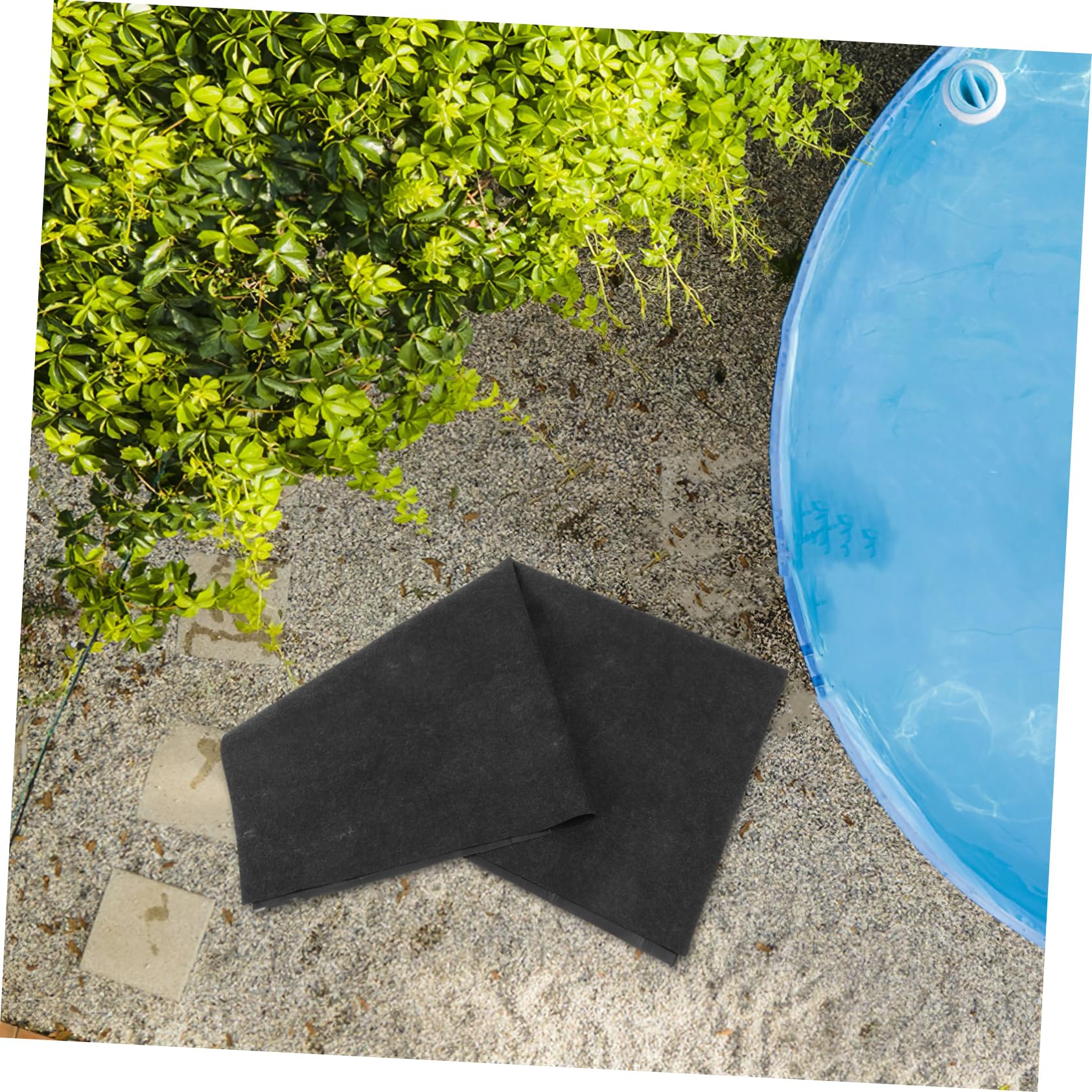 ibasenice Tapis de Spa Carré 1 Pièce en Feutre PE Noir pour Sol
