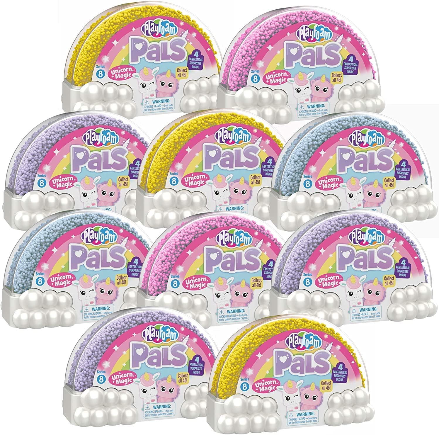 Educational Insights Playfoam Pals Unicorn Magic, Party Pack of 10, Surprise Collectible Charm & Heart-Studded Locket, Sensory, Shaping Fun, Ages 3+