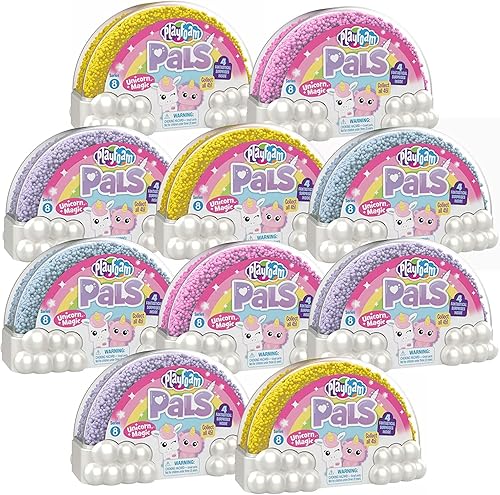 Educational Insights Playfoam Pals Unicorn Magic, paquete de 10 unidades, dijes coleccionables sorpresa y medallón lleno de corazón, sensorial,