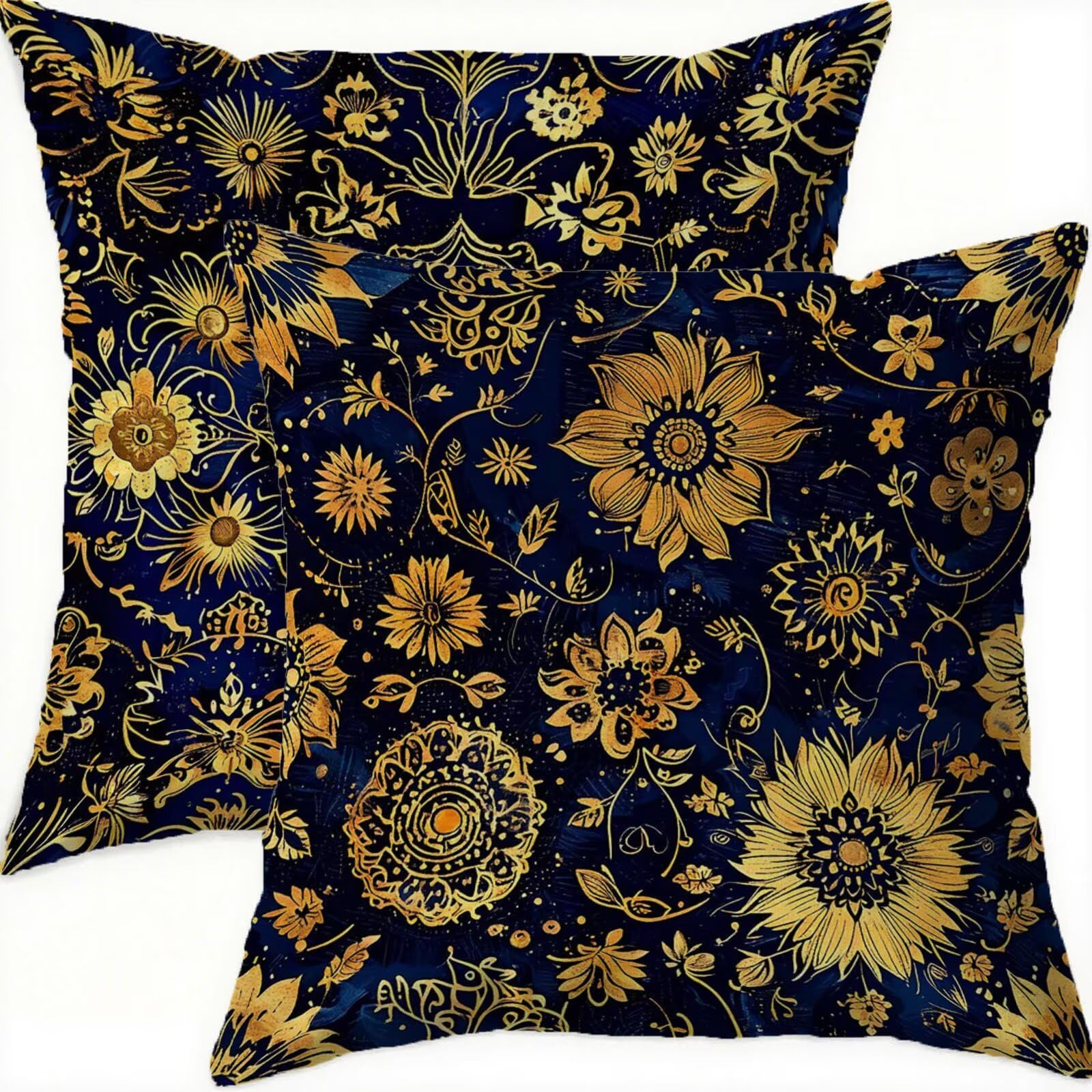 Housse coussin 65x65cm velours taie oreiller dore impermeable decoratif
