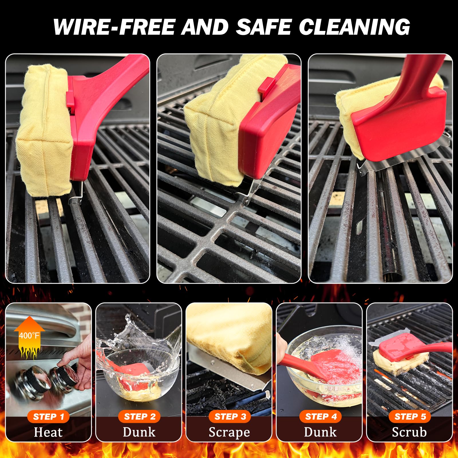 Grill Brush for Outdoor Grills - Bristle Free -3