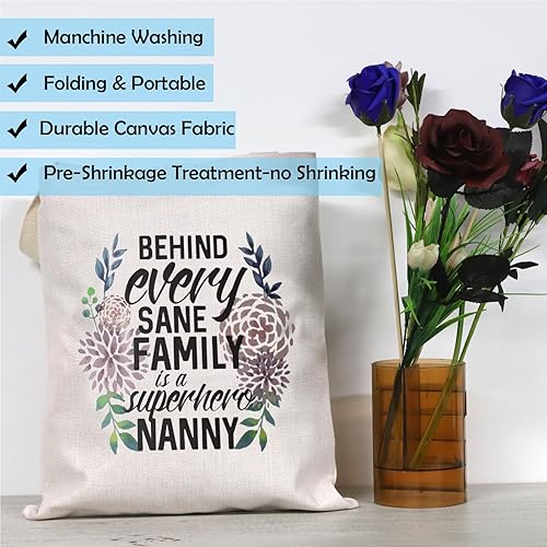 Miniatura 7 de GJTIM Regalo de niñera, regalo de agradecimiento para la abuela detrás de cada familia cuerda es una bolsa de accesorios de maquillaje de niñera de