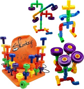 Skoolzy Colorful Stacking Building Blocks for Toddlers - Educational Toys for 3 Year Olds