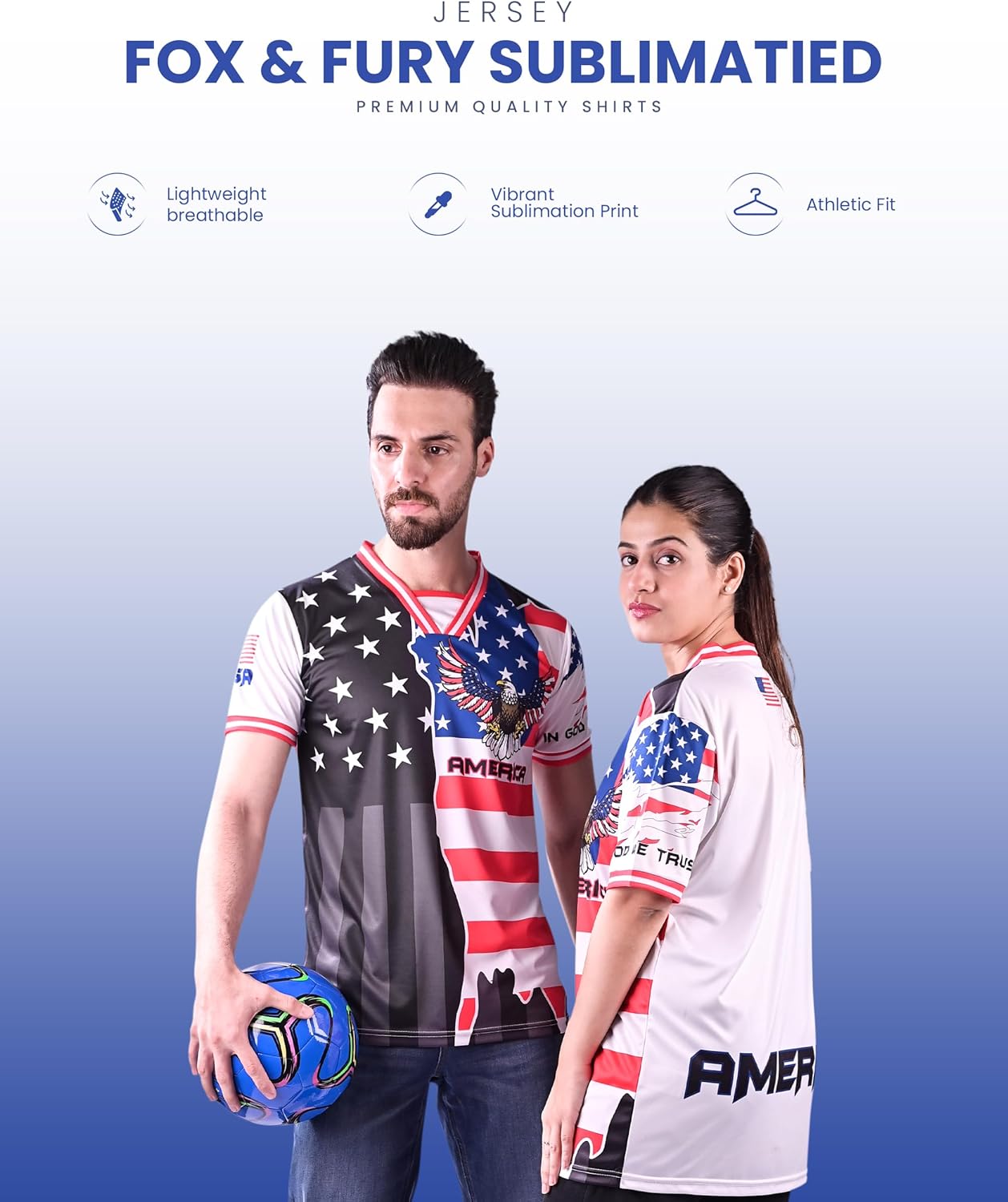 USA Unisex Soccer Style Jersey Shirt – Artistic American Flag and Map Split Design for Patriotic Men & Women - Image 4