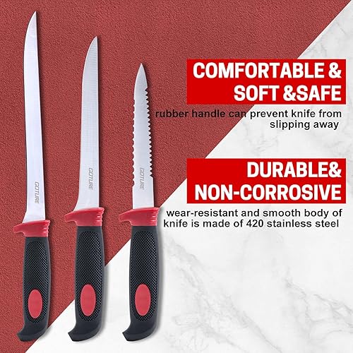 Miniatura 2 de goture Kit de pesca de cuchillo de filete, kit de limpieza de pescado, juego de cuchillos de filete, kit de pesca de filete, cuchillo de pesca con