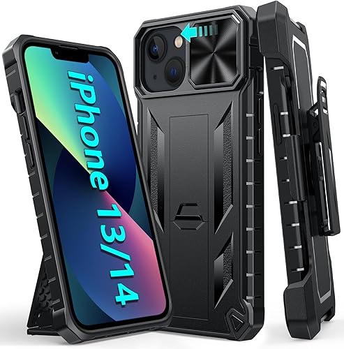 SOiOS Funda para iPhone 16e 2025 Funda para iPhone 13 iPhone14 con clip para cinturón y soporte  Funda protectora de grado militar a prueba de