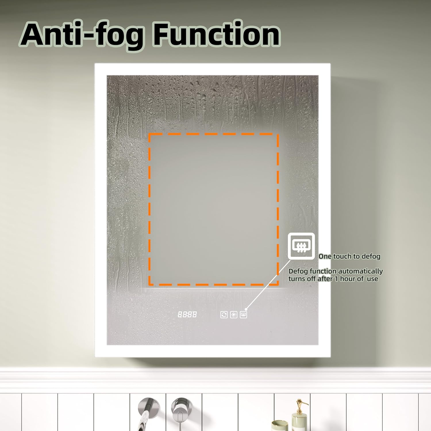 Edge LED Medicine Cabinet Mirror, 24x30 Inch Bathroom Storage, Recessed/Wall Mount, Plug-in/Hardwired, 3 Color Dimmable Light, Anti-Fog, Time Temp Display, Left Hinge