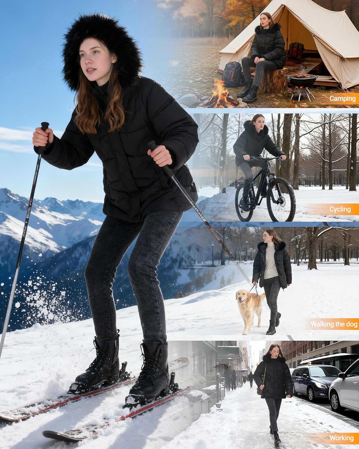 Heated Jackets for Women with Battery Pack, Women's Heated Jacket, Heated Coat for Women, Detachable Hood - Image 7