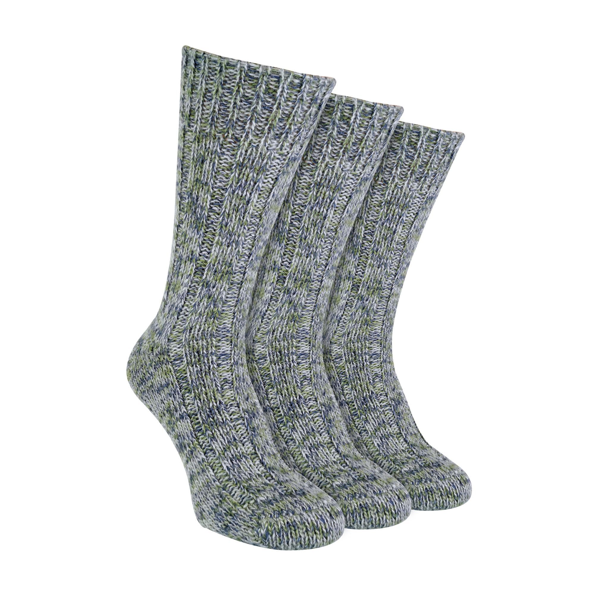 3 Pack Mens 100% Wool Socks | Sock Snob | Cushion Ribbed Boot Socks with Reinforced Heel and Toe