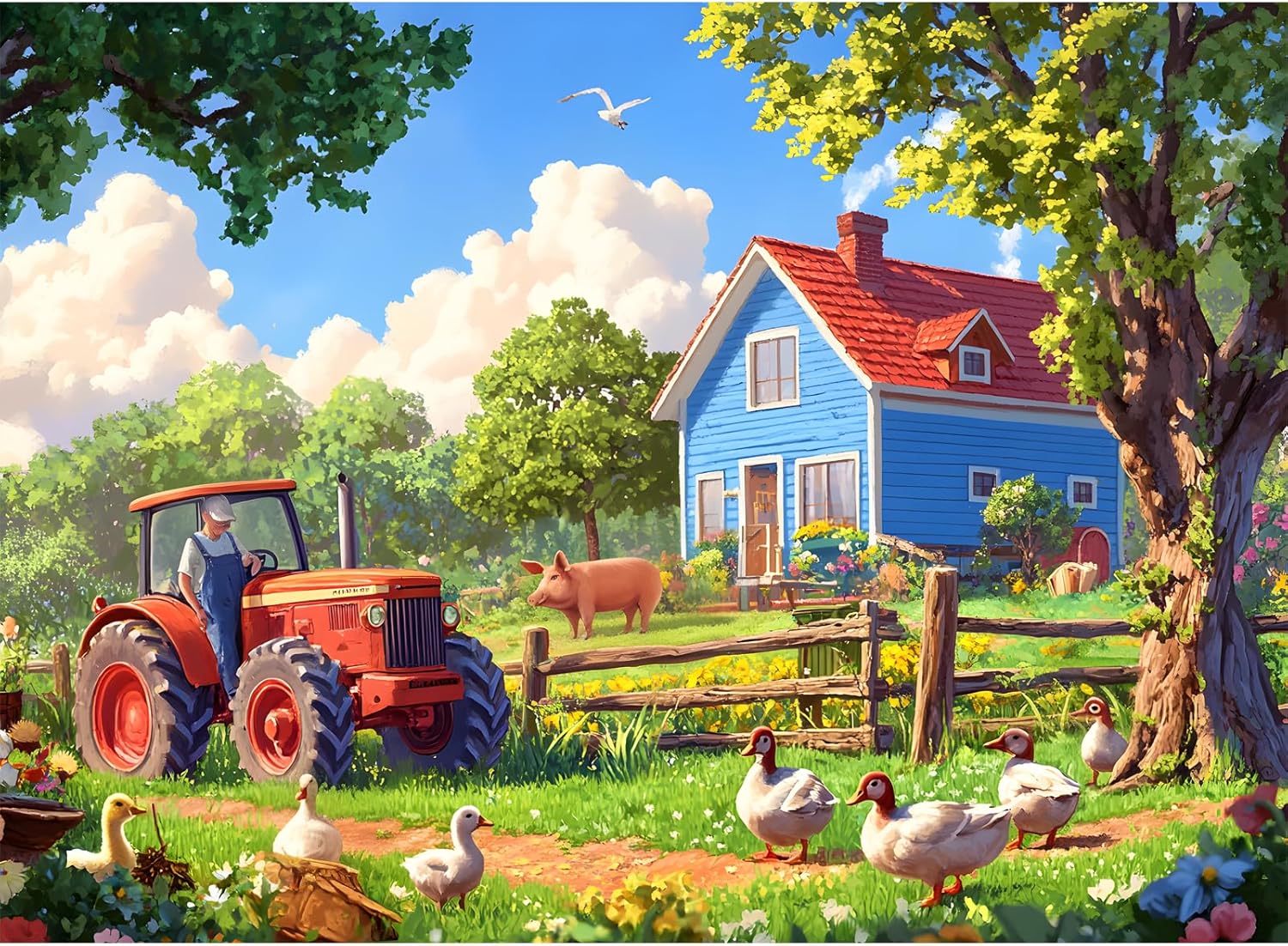 Jigsaw Puzzles 500 Pieces for Adults Farm Puzzles 500 Pieces Adult Puzzles Games Family Challenging Game Great Gift Idea 20.5x15IN