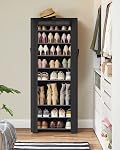 SONGMICS 10-Tier Shoe Rack, Shoe Storage Organizer Cabinet, Black URXJ10H01 | Shoe Storage Organizer Cabinet with Dustproof Cover, Free-Standing, for Closet, Entryway, for Sneakers URXJ10H01