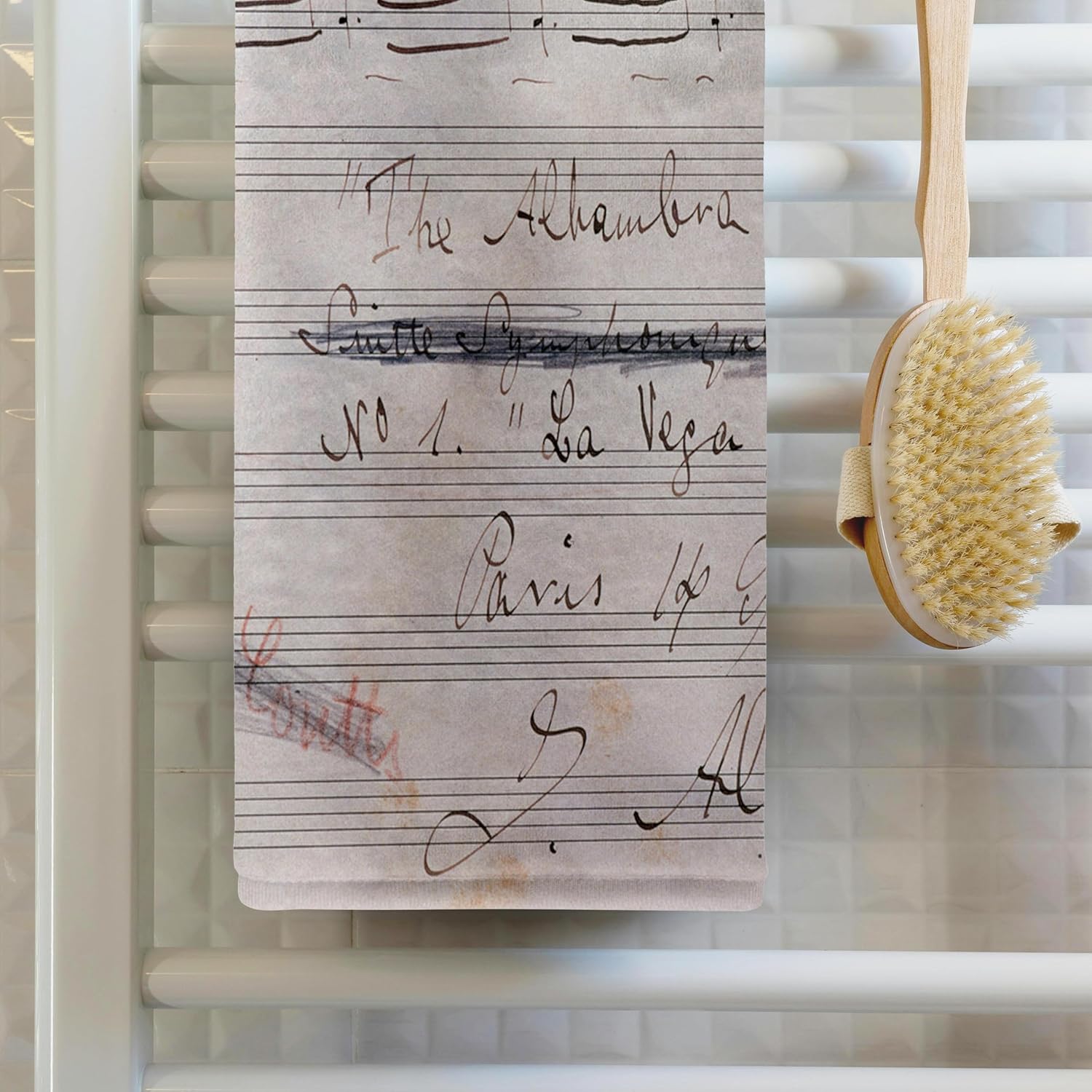 3dRose Isaac Albeniz, Spanish Composer, Music Manuscript - HI13 PRI0124 - Prisma 22x30 Bath Hand Pool Towel