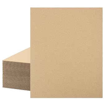 Mat Board Center, 50-Pack Corrugated Cardboard Sheets 16x20 Inches Flat Card Board Inserts for Packing, Shipping, Mailing, DIY Crafts