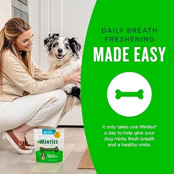 Minties Dog Dental Bone Treats, Tiny/Small 5-25 lbs, 40 Ct