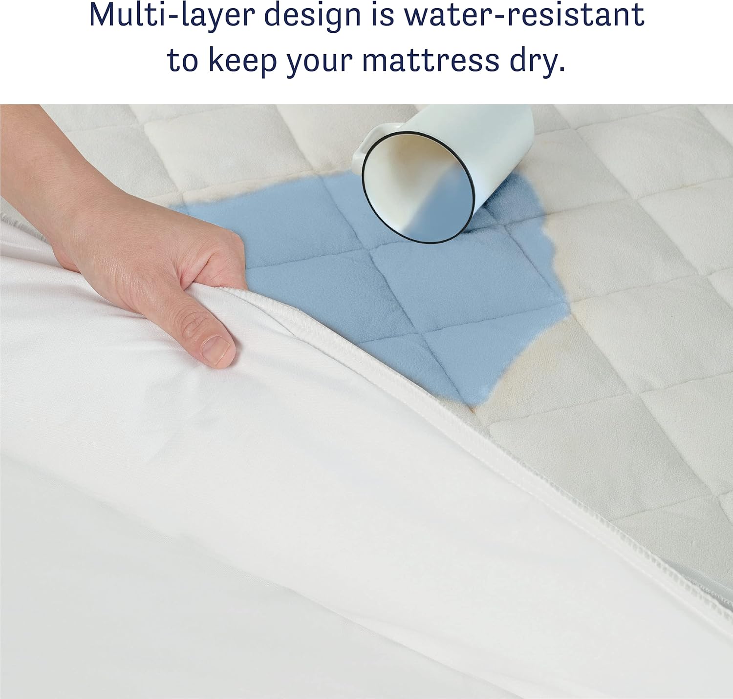 All-in-One Water-Resistant Ultra-Soft Cooling Rayon from Bamboo Fitted Mattress Pad, Full