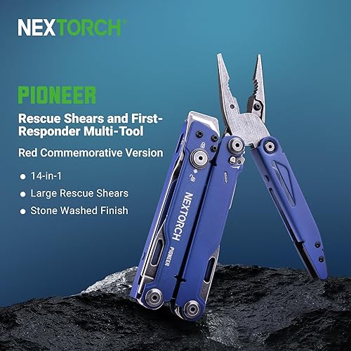 Miniatura 2 de NEXTORCH PIONEER MT20 14 en 1 multiherramientas de tamaño completo, juego de múltiples herramientas con tijeras, aguja, alicates de nariz, clip de