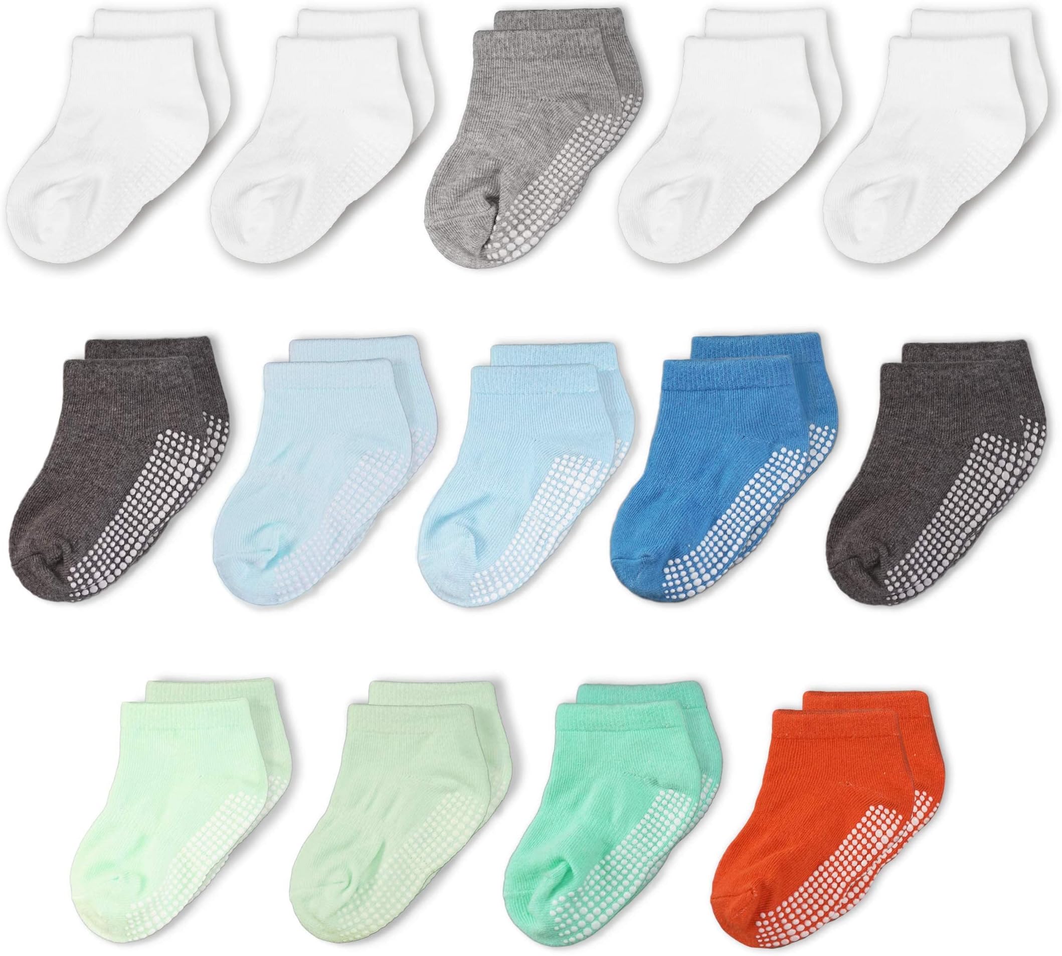 Non-Slip Socks with Grippers - Ankle Style for Little Girls and Boys, Infants, Toddlers, Children